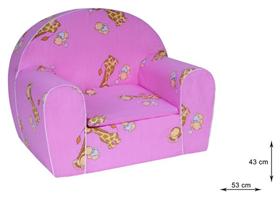Fotelik różowy żyrafki - wymiary